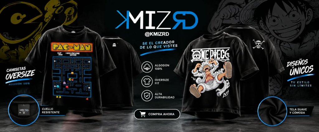 KMIZRD - Camisetas Oversize Algodón 100% - Diseños Únicos